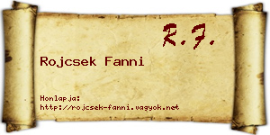 Rojcsek Fanni névjegykártya