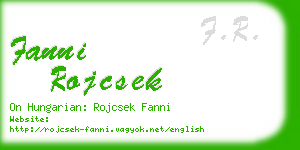 fanni rojcsek business card